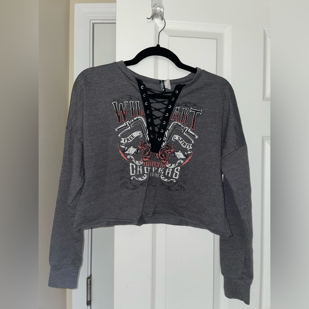Fashion Nova Gray Biker Long Sleeve Small